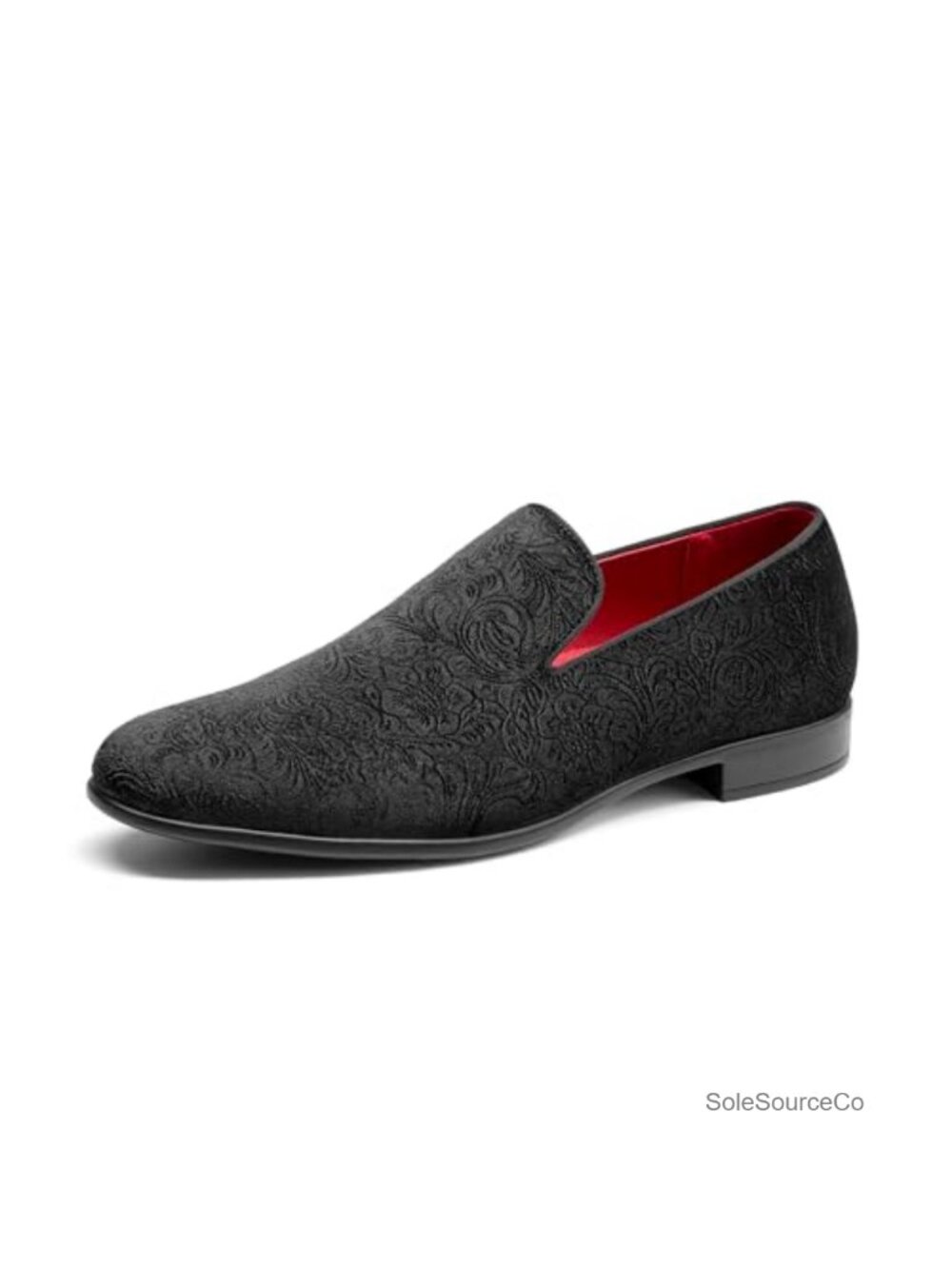 Men's Tuxedo Slip-On Loafers with Floral Jacquard & Foam Insole